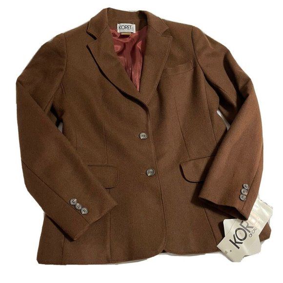Koret Jackets & Blazers - Vintage 70s Koret Of California Pure Wool Brown Women’s Size 8 Blazer Tags NOS